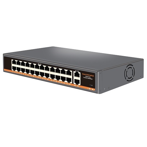 PoE-kytkin 24x 100Mbps PoE+ 2x Gigabit UPLINK, 400W (kuva varten) PoE-kytkin 24x 100Mbps PoE+ 2x Gigabit UPLINK, 400W