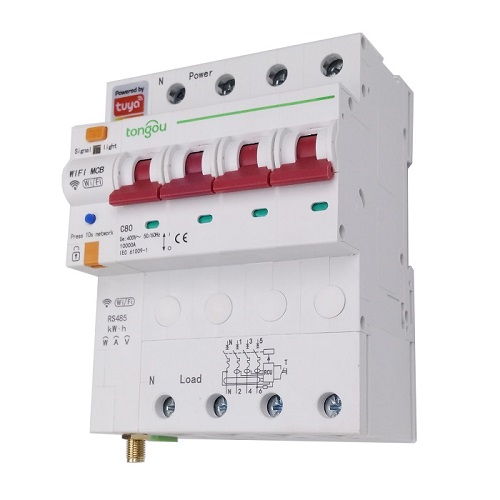 TUYA Smart 4-Pole Circuit Breaker Wi-Fi, RS485, 63A (image for) TUYA Smart 4-Pole Circuit Breaker Wi-Fi, RS485, 63A