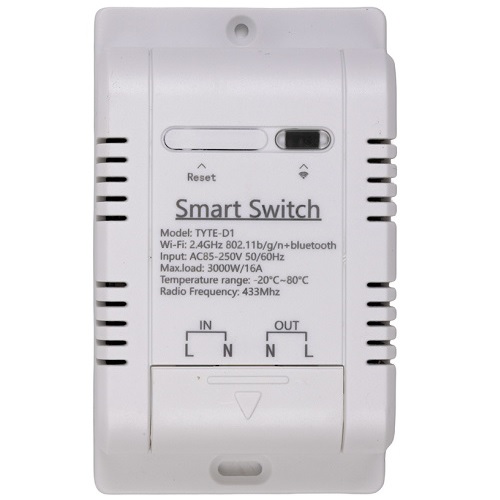 (kuva varten) TUYA Smart Relay with External Temperature Sensor, Wi-Fi, RF, 16A, AC 85-250V